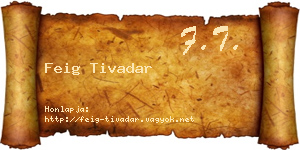 Feig Tivadar névjegykártya